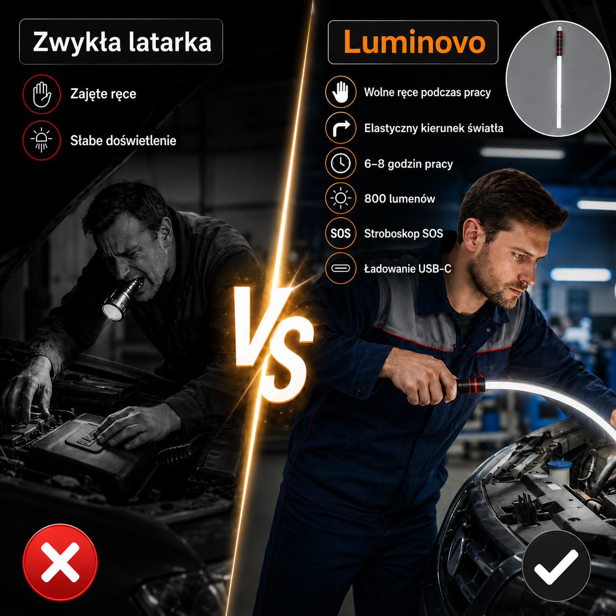 Luminovo elastyczna lampa LED — Skończ z pracą po ciemku